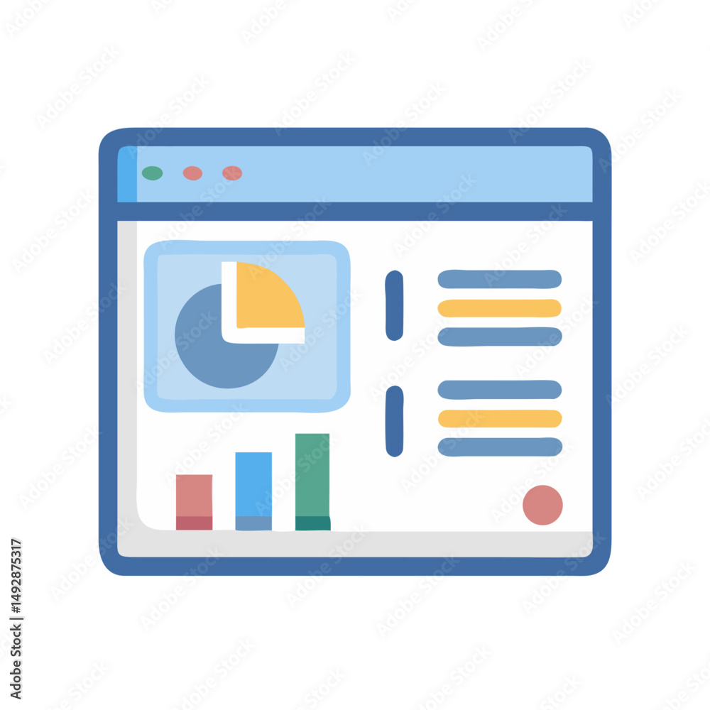 Poster browser window displaying website analytics and business data