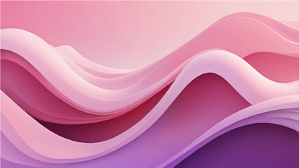 Colorful abstract waves with smooth curves and layered ribbon-like shapes, featuring a vibrant gradient palette of teal, white, purple, and pink on a dark background. Vector style, clean edge