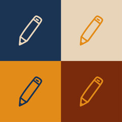 icône d'un crayon en contour et couleur