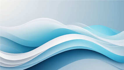 Abstract Blue, white  Wave Background with Flowing Lines and Modern Design