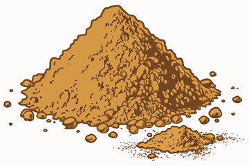 64 a pile of ground cinnamon powder, detailed, high resolution, macro shot, photorealistic