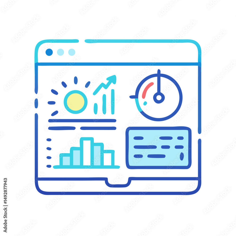 Poster data dashboard displaying analytics and charts on a screen