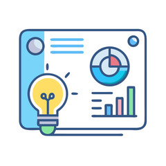 Business insights and analytics light bulb infographic visualization concept