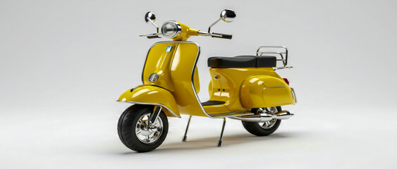 Classic yellow scooter vintage retro design transportation