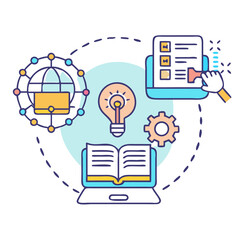 Conceptual design representing global education, innovation and online learning