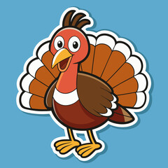 turkey cartoon waving