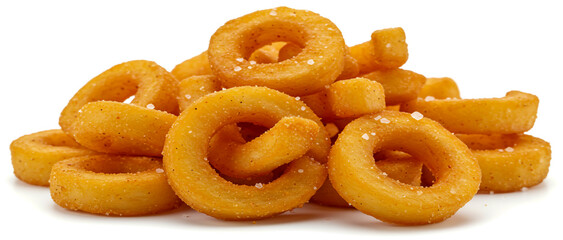Crispy salted curly fries fast food snack