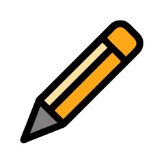 Stylized Yellow Pencil Drawing on White Background