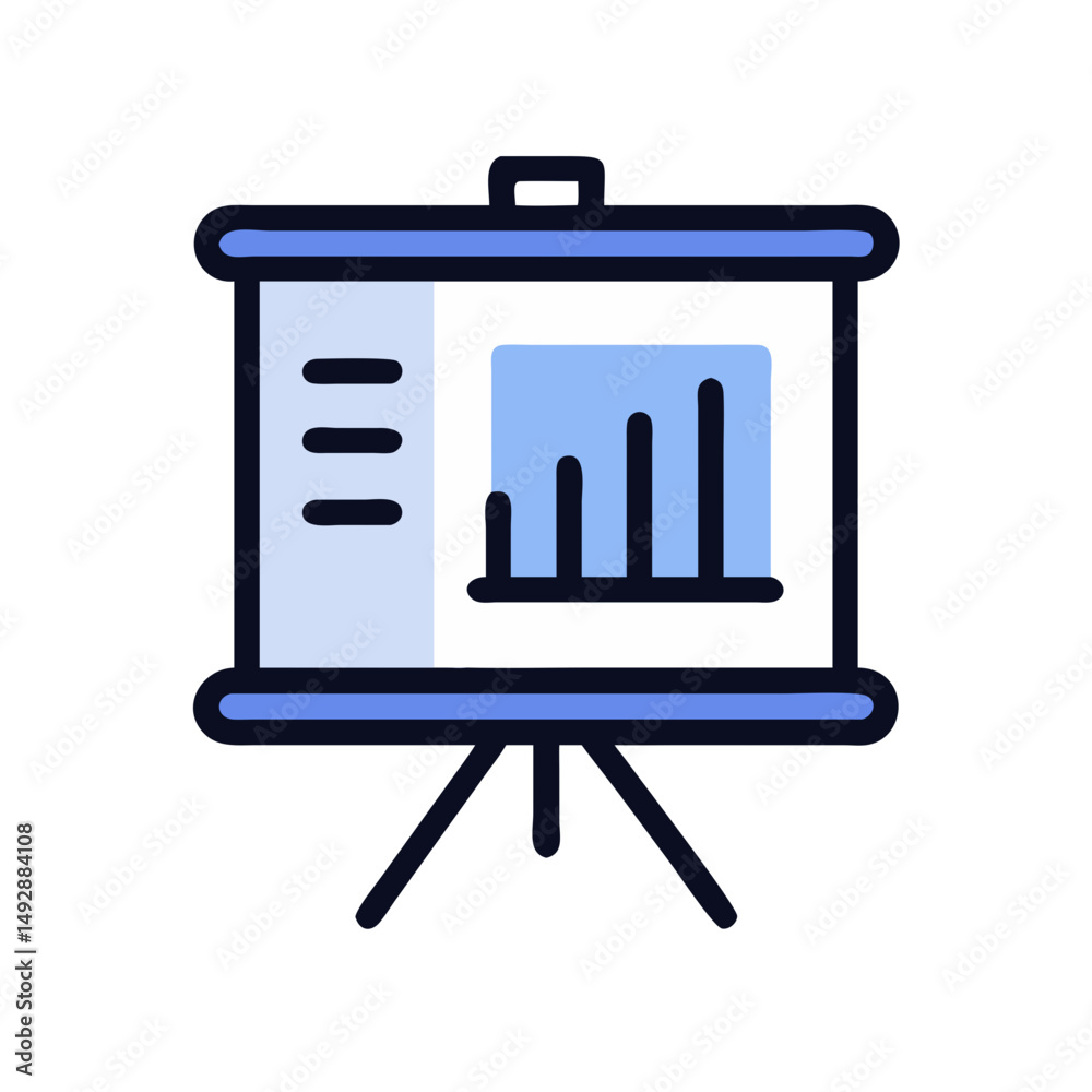 Poster presentation chart display with bar graph on white background