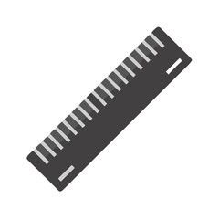 Simple gray ruler illustration on White Background for educational use