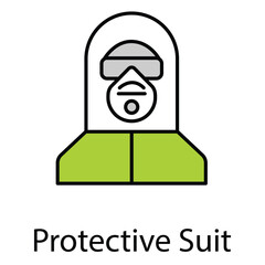 Protective Suit Vector Icon For Safety Gear