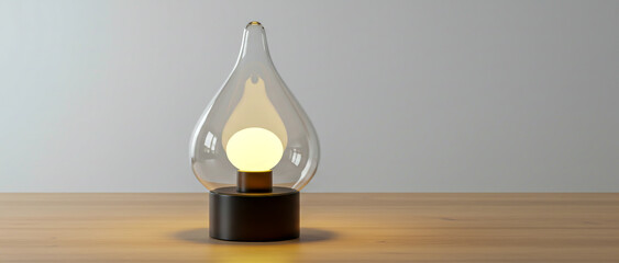 Modern glass teardrop table lamp warm light minimalist design