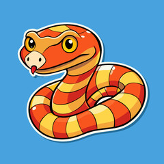 Fototapeta premium vector illustration of cartoon snake