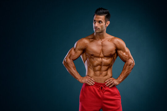 Handsome Muscular Shirtless Man Posing