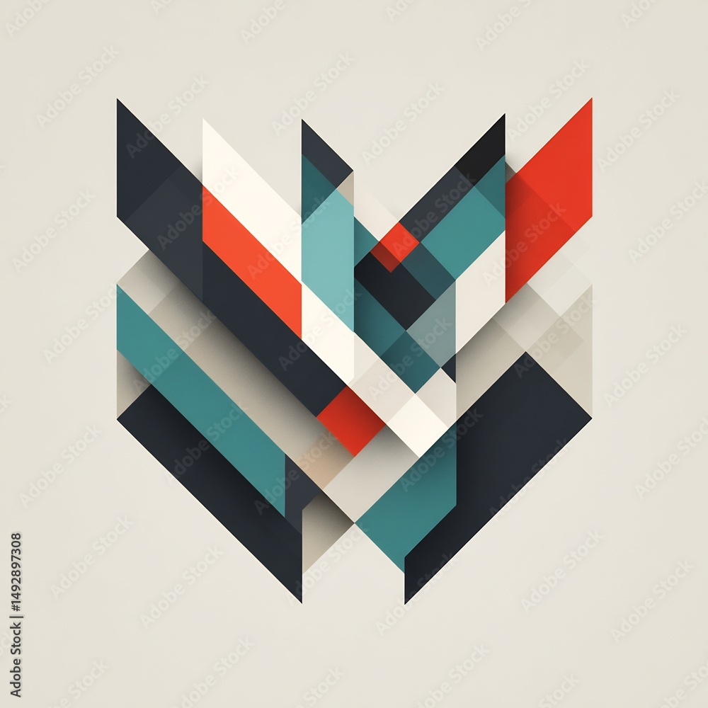Poster dynamic interplay of geometric planes creating an abstract layered composition