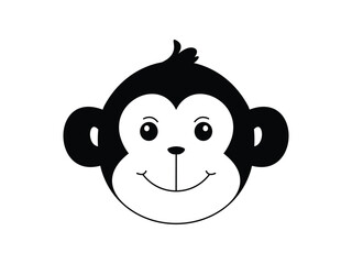 hand drawn monkey cartoon logo design vector illustration