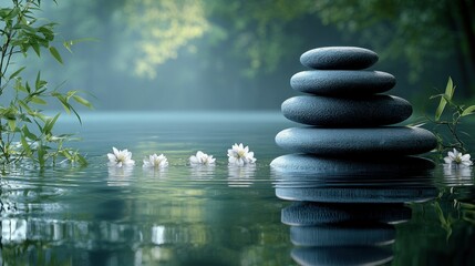 Obraz premium Zen stones in tranquil water