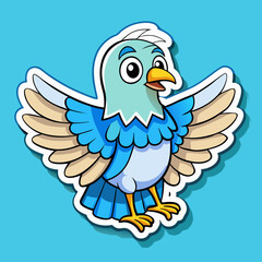 blue bird with a feather