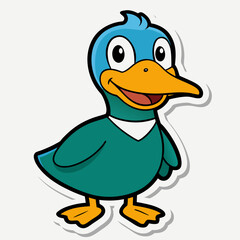 bird, cartoon, animal, vector, illustration, duck, blue, nature, chicken, twitter, feather, funny, character, icon, beak, fun, art, cute, baby, animals, happy, wild, isolated, smile, wing