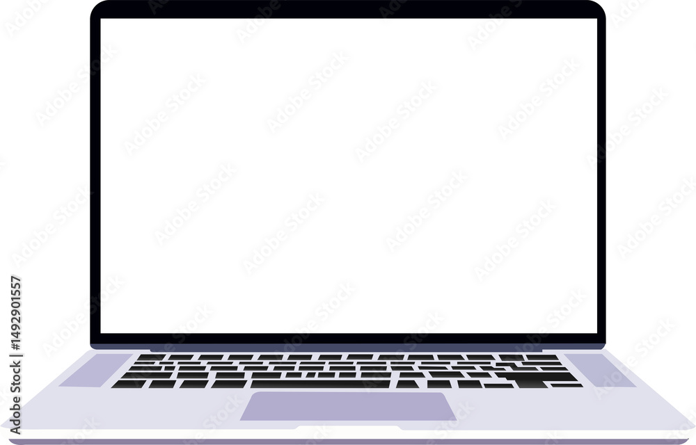 Fototapete Editable Laptop Screen Mockup Modern Design Template Clean Minimalist Digital Technology Device Interface Web Application Easy to Use Simple Flat Illustration Vector Graphic       