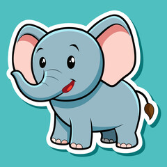elephant, cartoon, animal, vector, illustration, baby, mammal, character, fun, funny, pink, cute, art, safari, wildlife, isolated, drawing, wild, happy, nature, animals, mouse, toy, clipart, zoo