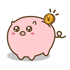 お金が増えて喜ぶブタの貯金箱　ピギーバンク