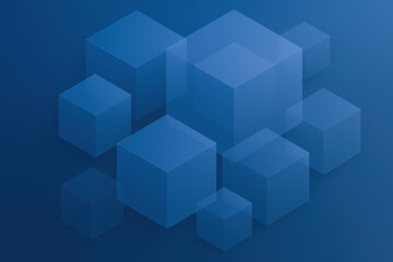 Obraz premium This abstract composition layered isometric cubes on a cool gradient background symbolizes business strategy and decision-making reflecting growth and innovation