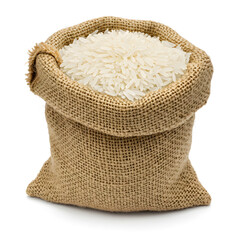 Rice in Burlap Sack