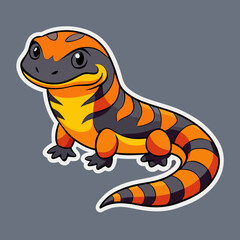 vector illustration of cartoon lizard