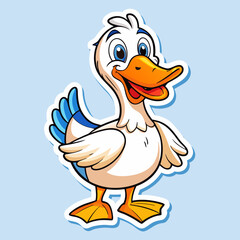 cartoon duck with a blue eyes