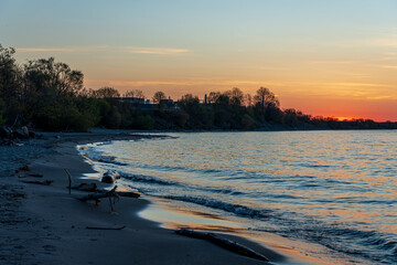 Port Hope's East Beach at Sunrise of a Clear Spring Morning