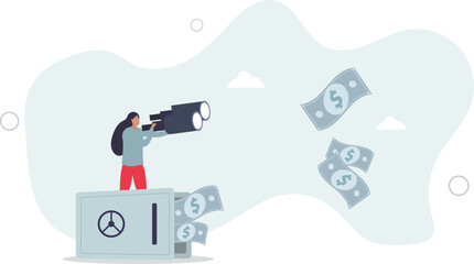 Safe haven, money protection from investment, wait and see economics situation, protect wealth from inflation, financial security concept. character life .