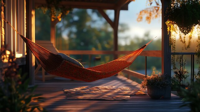 Relaxing porch hammock