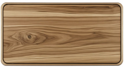 Elegant Wooden Cutting Board Design Element with PNG transparent background