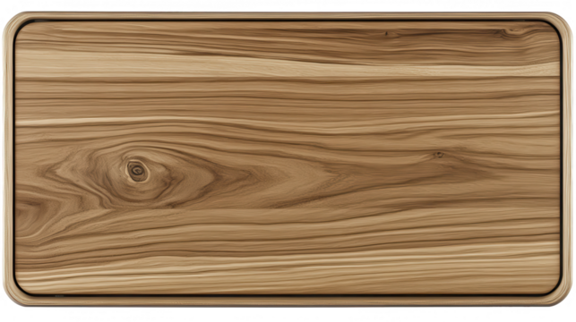 Elegant Wooden Cutting Board Design Element with PNG transparent background