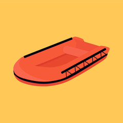 vector illustration of a rubber boat