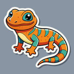 vector illustration of cartoon lizard
