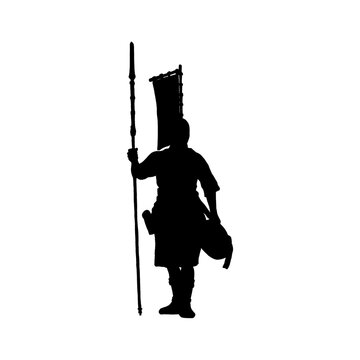 Ashigaru Spearman Standing Silhouette