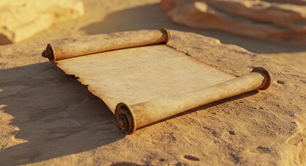 Ancient Scroll on Sandstone