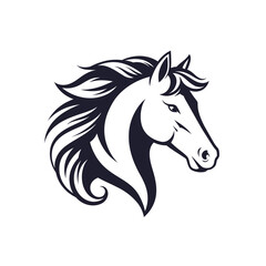 Stylized horse head logos in black and green.