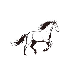 Graphic horse silhouettes with expressive details.