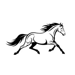 Obraz premium Graphic horse silhouettes with expressive details.