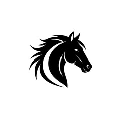 Fototapeta premium Graphic horse silhouettes with expressive details.
