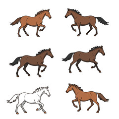 Obraz premium Varied horse head designs featuring bold lines.