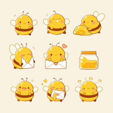 Cute Bee Characters Collection