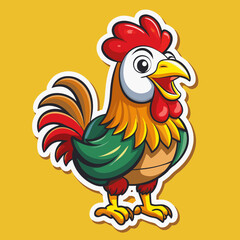 rooster isolated on white