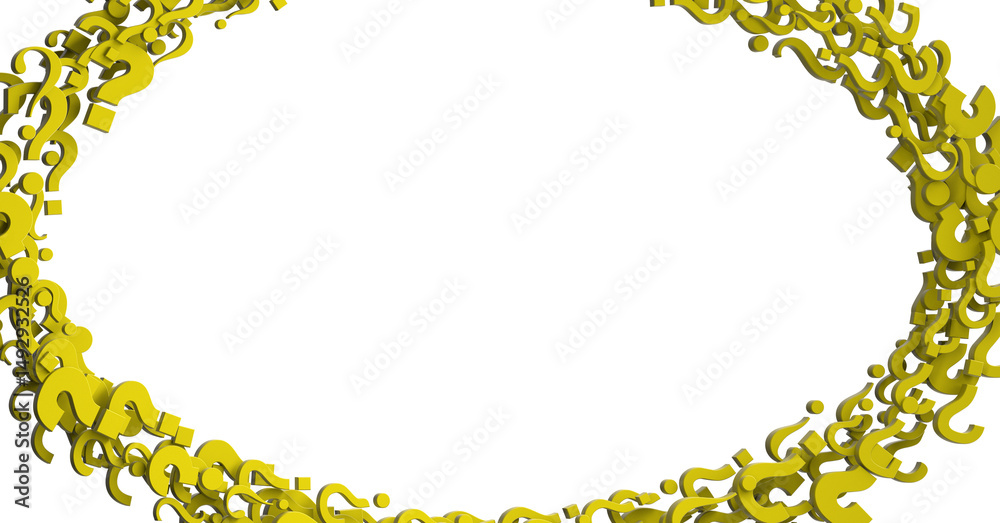 Poster Infinite question marks, original 3d rendering