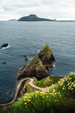  Aussicht auf den Dunquin Pier an der Dingle-Halbinsel, Irland