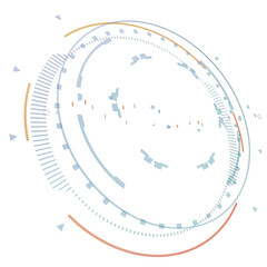 Naklejka premium Abstract Circular Design with Orange and Blue Hues