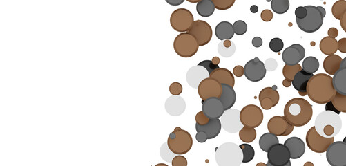  Colorful assorted confetti with serpentine on white